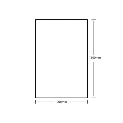 RIVA FRAMELESS PENCIL EDGE RECTANGULAR MIRROR WALL MOUNTED 900X1500MM