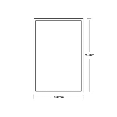 RIVA FRAMELESS BEVEL EDGE RECTANGULAR MIRROR WALL MOUNTED 600X750MM