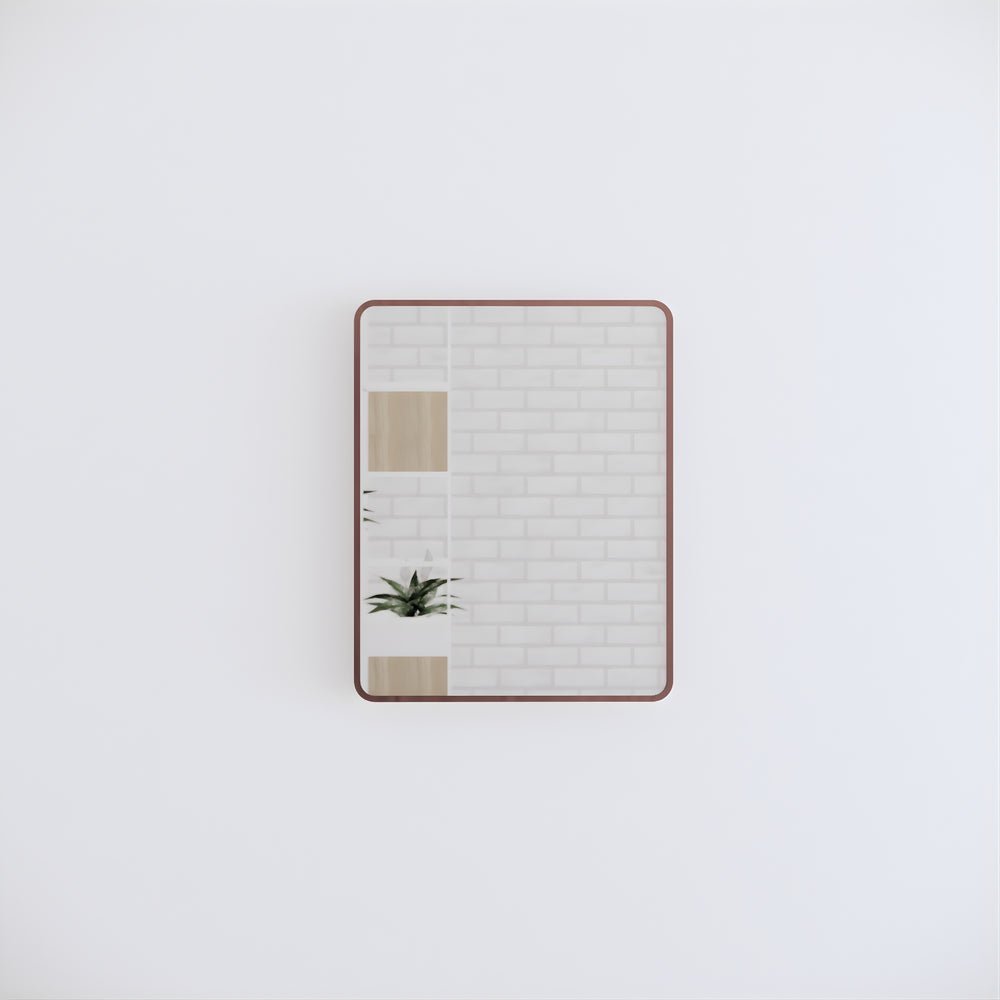 RIVA FRAMED MIRROR RECTANGLE WALL MOUNTED BRUSHED COPPER 750X600MM
