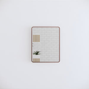 RIVA FRAMED MIRROR RECTANGLE WALL MOUNTED BRUSHED COPPER 750X600MM