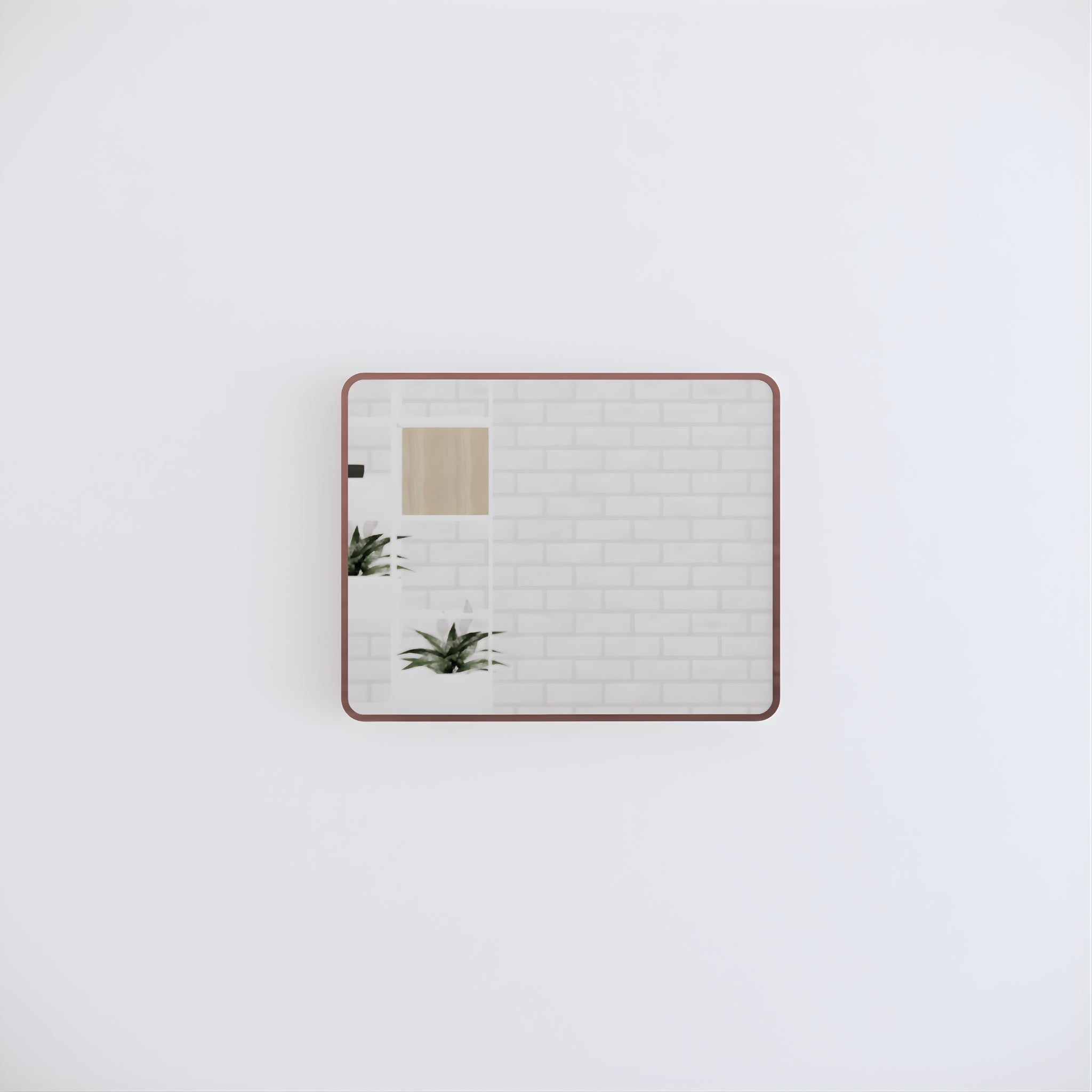 RIVA FRAMED MIRROR RECTANGLE WALL MOUNTED BRUSHED COPPER 750X600MM
