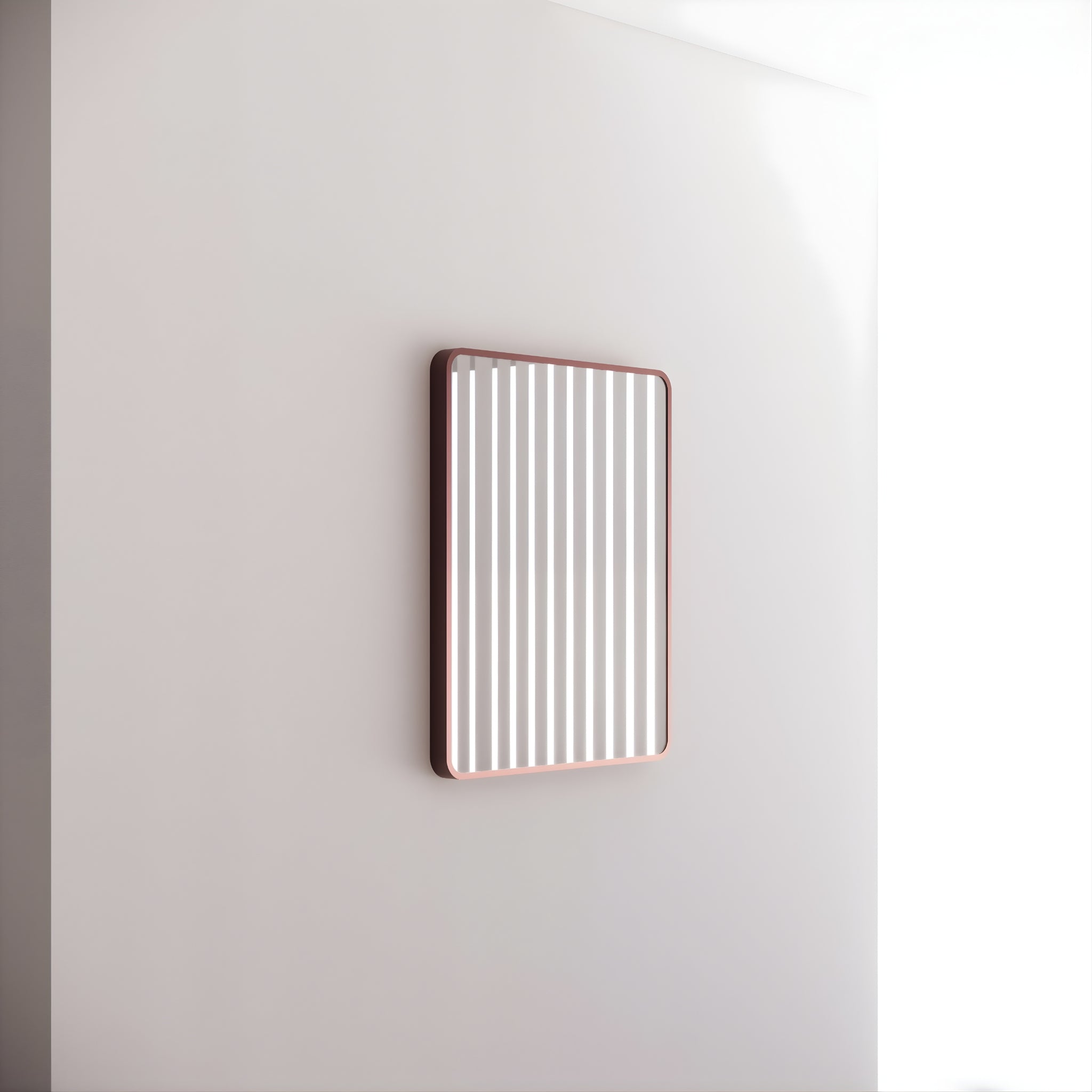 RIVA FRAMED MIRROR RECTANGLE WALL MOUNTED BRUSHED COPPER 750X600MM