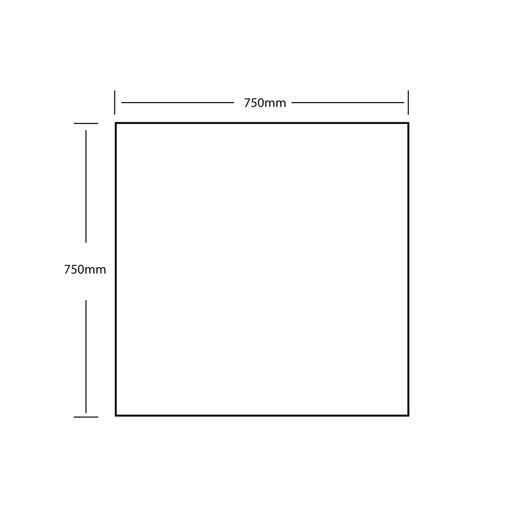 RIVA FRAMELESS PENCIL EDGE SQUARE MIRROR WALL MOUNTED 750X750MM