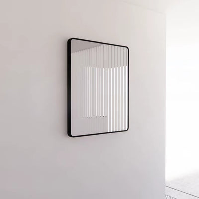 RIVA FRAMED MIRROR RECTANGLE WALL MOUNTED BLACK 750X900MM
