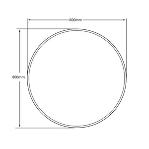 RIVA FRAMELESS BEVEL EDGE ROUND MIRROR WALL MOUNTED 800X800MM