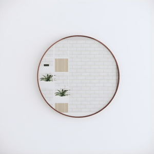 RIVA FRAMED ROUND MIRROR WALL MOUNTED BRUSHED COPPER 800X800MM
