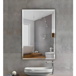 RIVA FRAMELESS BEVEL EDGE RECTANGULAR MIRROR WALL MOUNTED 450X600MM