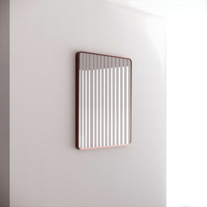 RIVA FRAMED MIRROR RECTANGLE WALL MOUNTED BRUSHED COPPER 900X750MM