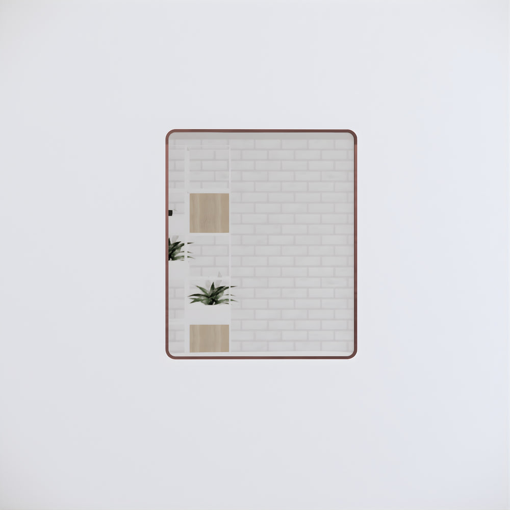 RIVA FRAMED MIRROR RECTANGLE WALL MOUNTED BRUSHED COPPER 900X750MM