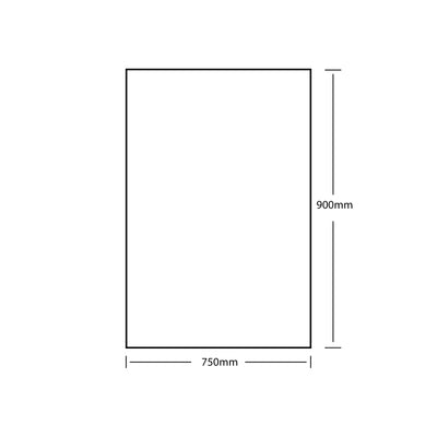 RIVA FRAMELESS PENCIL EDGE RECTANGULAR MIRROR WALL MOUNTED 750X900MM
