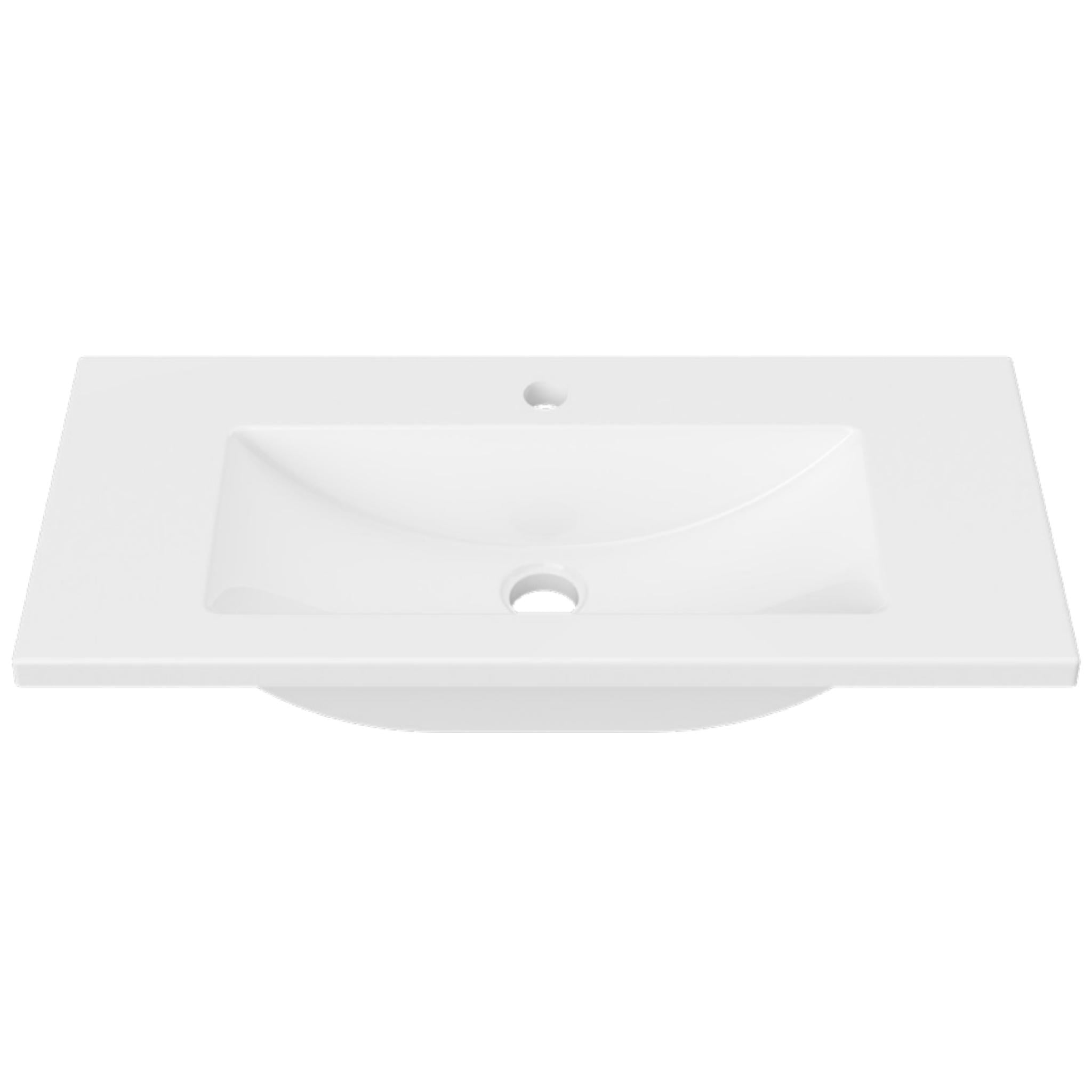 DUROCLASS MONACO ENSUITE GLOSS WHITE SINGLE BOWL UNDERMOUNT VANITY TOP (AVAILABLE IN 600MM AND 750MM)