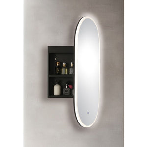 INFINITY METRO SEMI MATTE BLACK LED SHAVING CABINET 450X900MM
