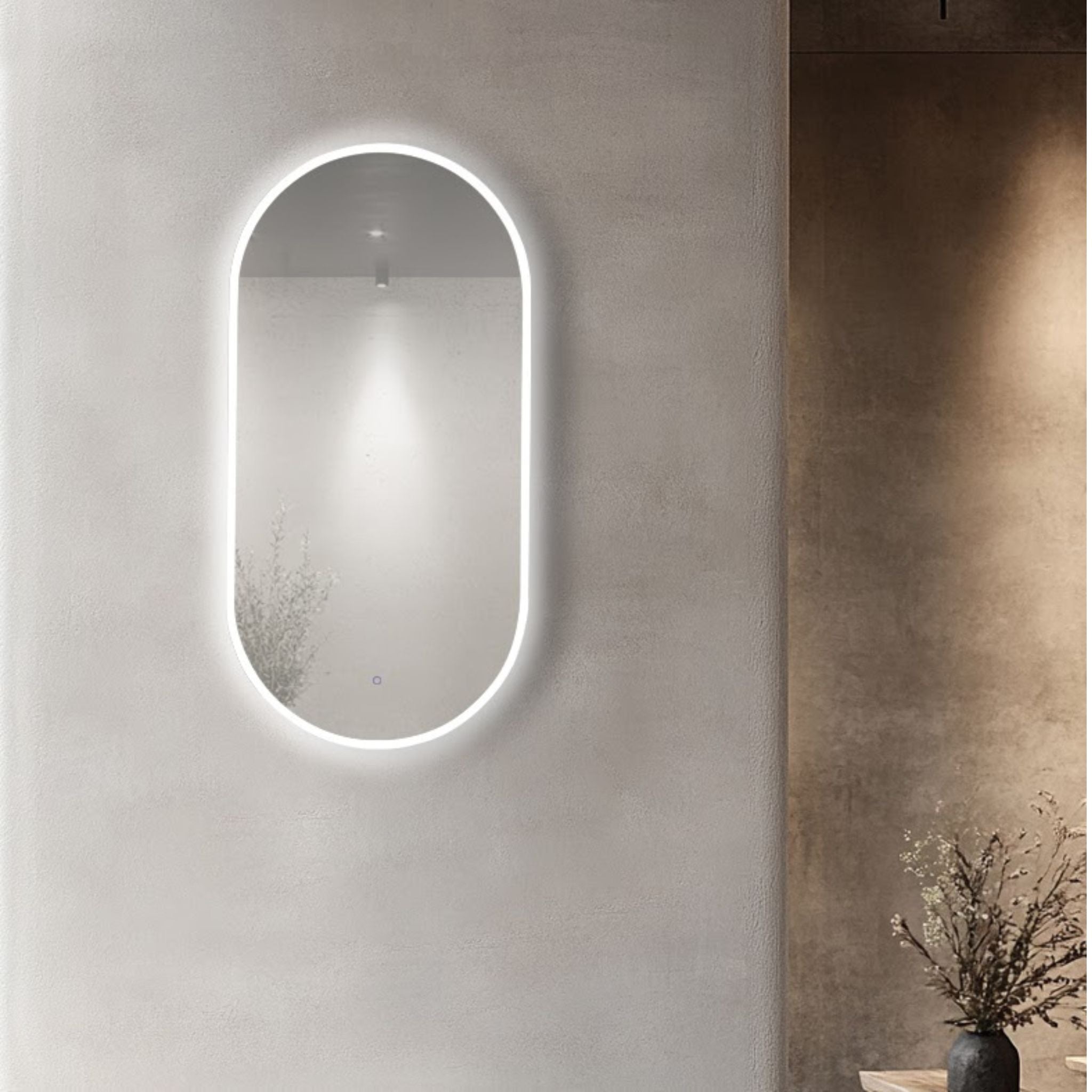 INFINITY METRO SEMI MATTE BLACK LED SHAVING CABINET 450X900MM