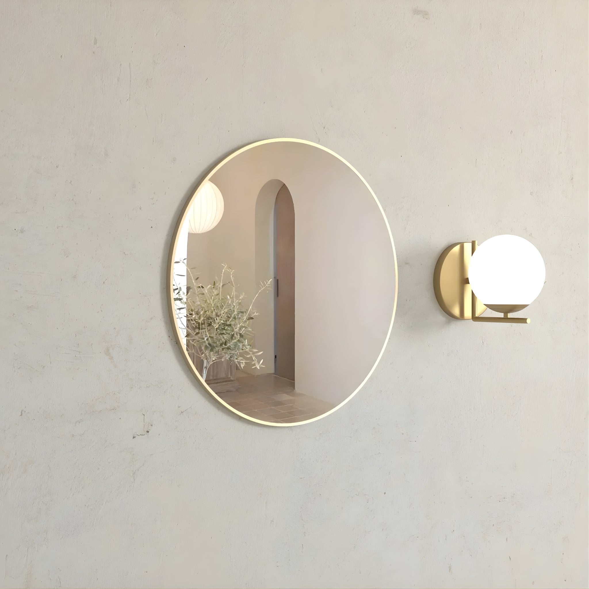 OTTI LONDON BRUSHED GOLD FRAME MIRROR 700X700MM