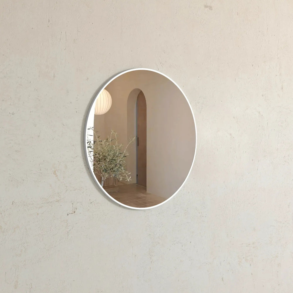 OTTI LONDON METAL FRAMED TUFFI MIRROR MATTE WHITE 700X700MM