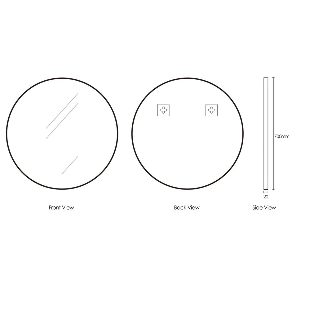 OTTI LONDON METAL FRAMED TUFFI MIRROR MATTE WHITE 700X700MM