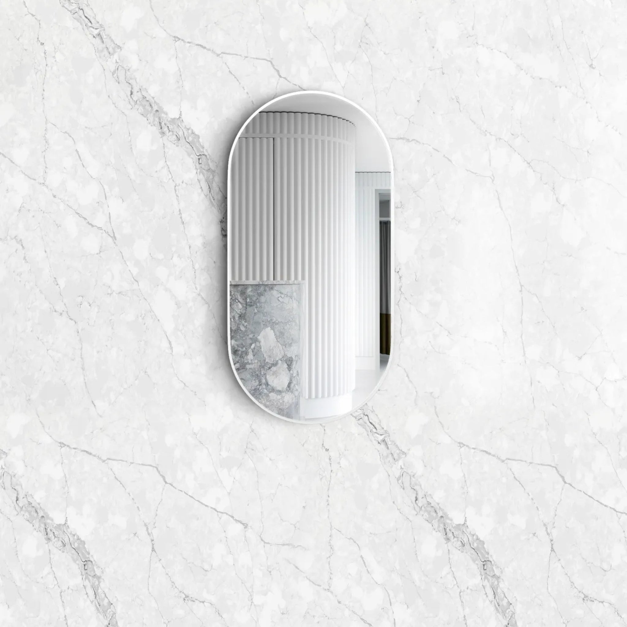 OTTI NOOSA METAL FRAMED MIRROR WHITE 450X900MM