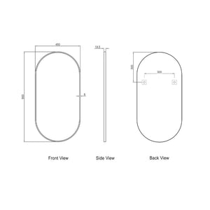 OTTI NOOSA METAL FRAMED MIRROR WHITE 450X900MM