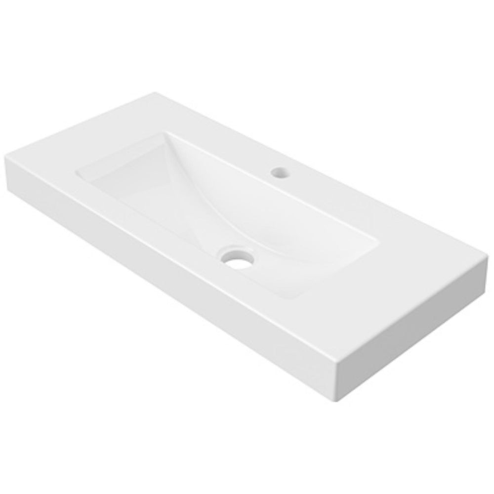 DUROCLASS MONACO GRAND ENSUITE GLOSS WHITE SINGLE BOWL UNDERMOUNT VANITY TOP (AVAILABLE IN 600MM AND 750MM)