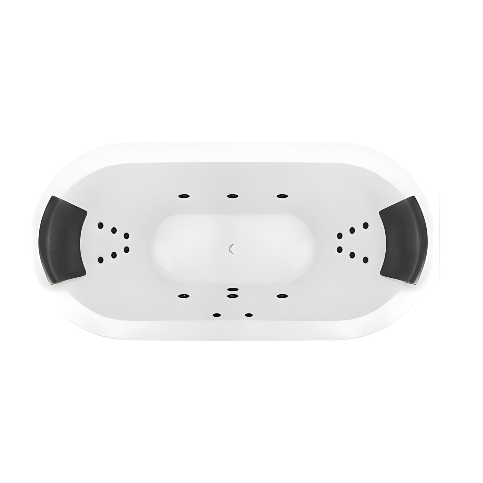 DECINA MINTORI FREESTANDING DOLCE VITA SPA BATH GLOSS WHITE 1790MM WITH 18-JETS