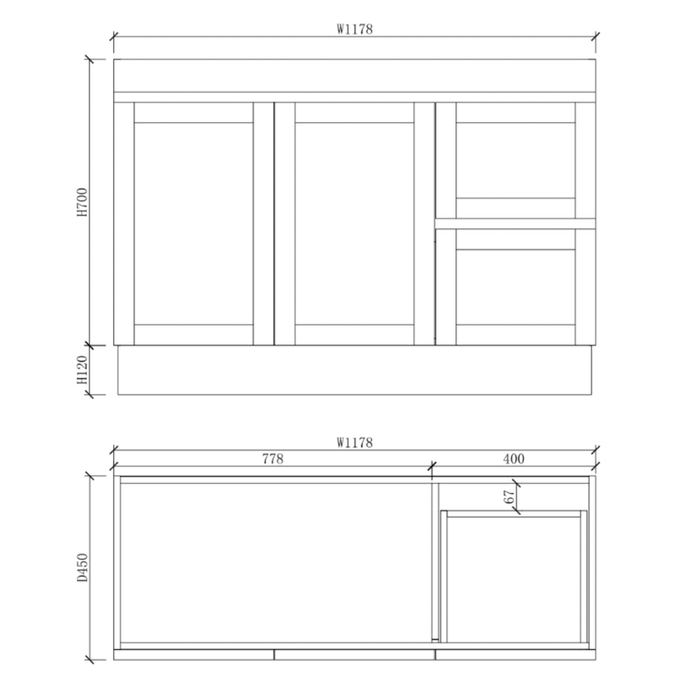 RIVA MIAMI MATTE WHITE 1200MM SINGLE BOWL FLOOR STANDING VANITY (AVAILABLE IN LEFT AND RIGHT HAND DRAWER)