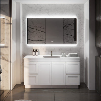 RIVA MIAMI MATTE WHITE 1500MM SINGLE BOWL FLOOR STANDING VANITY