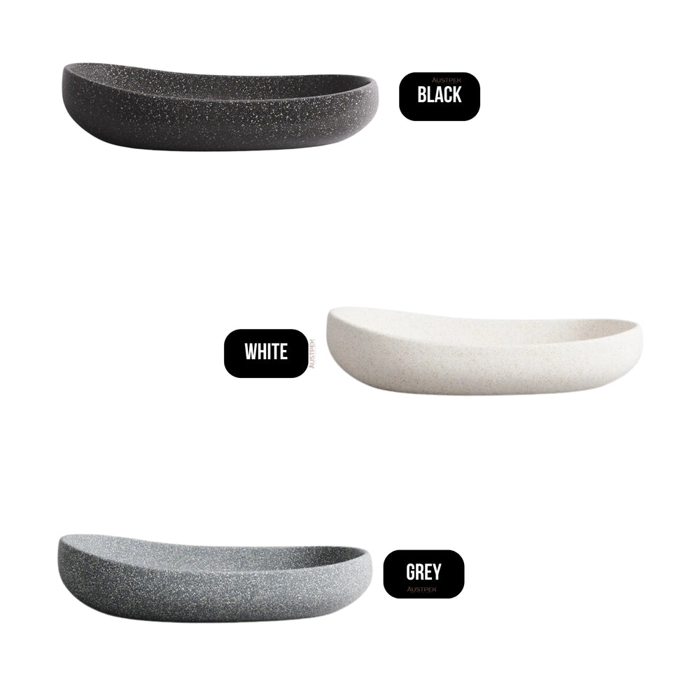 MADU MILLA OVAL ABOVE COUNTER BASIN TERRAZO STONE BLACK 580MM