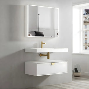 OTTI MOONLIGHT WHITE 900MM SINGLE BOWL WALL HUNG CABINET