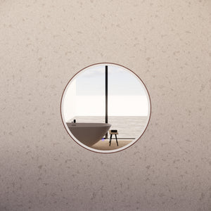 RIVA R3 FRAMED ROUND LED MIRROR 3 COLOUR LIGHTS WITH DIMMER BRUSHED COPPER 800X800MM