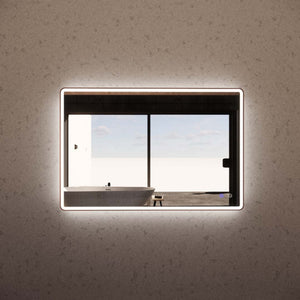 RIVA S4 FRAMED RECTANGLE LED MIRROR 3 COLOUR LIGHTS WITH DIMMER BRUSHED COPPER 800X1200MM