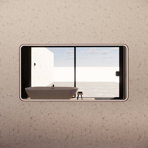 RIVA S4 FRAMED RECTANGLE LED MIRROR 3 COLOUR LIGHTS WITH DIMMER BRUSHED COPPER 1500X800MM