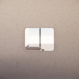RIVA S4 FRAMED RECTANGLE LED MIRROR 3 COLOUR LIGHTS WITH DIMMER BRUSHED COPPER 600X750MM