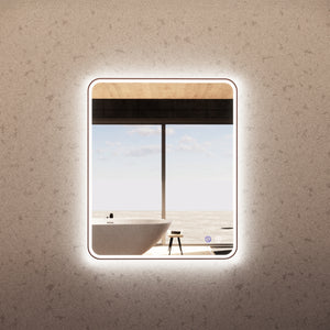 RIVA S4 FRAMED RECTANGLE LED MIRROR 3 COLOUR LIGHTS WITH DIMMER BRUSHED COPPER 750X900MM