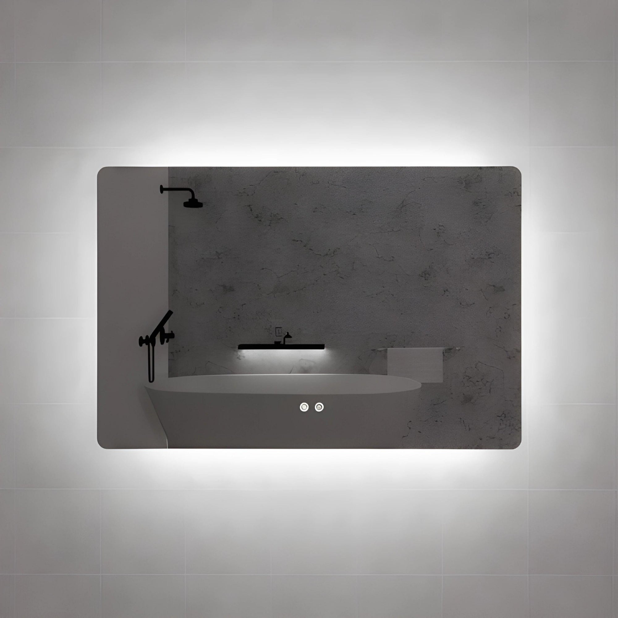 RIVA S5 FRAMELESS RECTANGLE LED MIRROR 3 COLOUR LIGHTS BACKLIT WITH DEFOGGING FUNCTION 1200X800MM