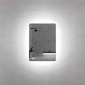 RIVA S5 FRAMELESS RECTANGLE LED MIRROR 3 COLOUR LIGHTS BACKLIT WITH DEFOGGING FUNCTION 500X700MM