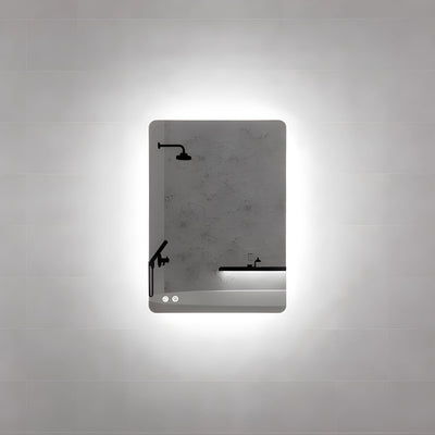 RIVA S5 FRAMELESS RECTANGLE LED MIRROR 3 COLOUR LIGHTS BACKLIT WITH DEFOGGING FUNCTION 500X700MM