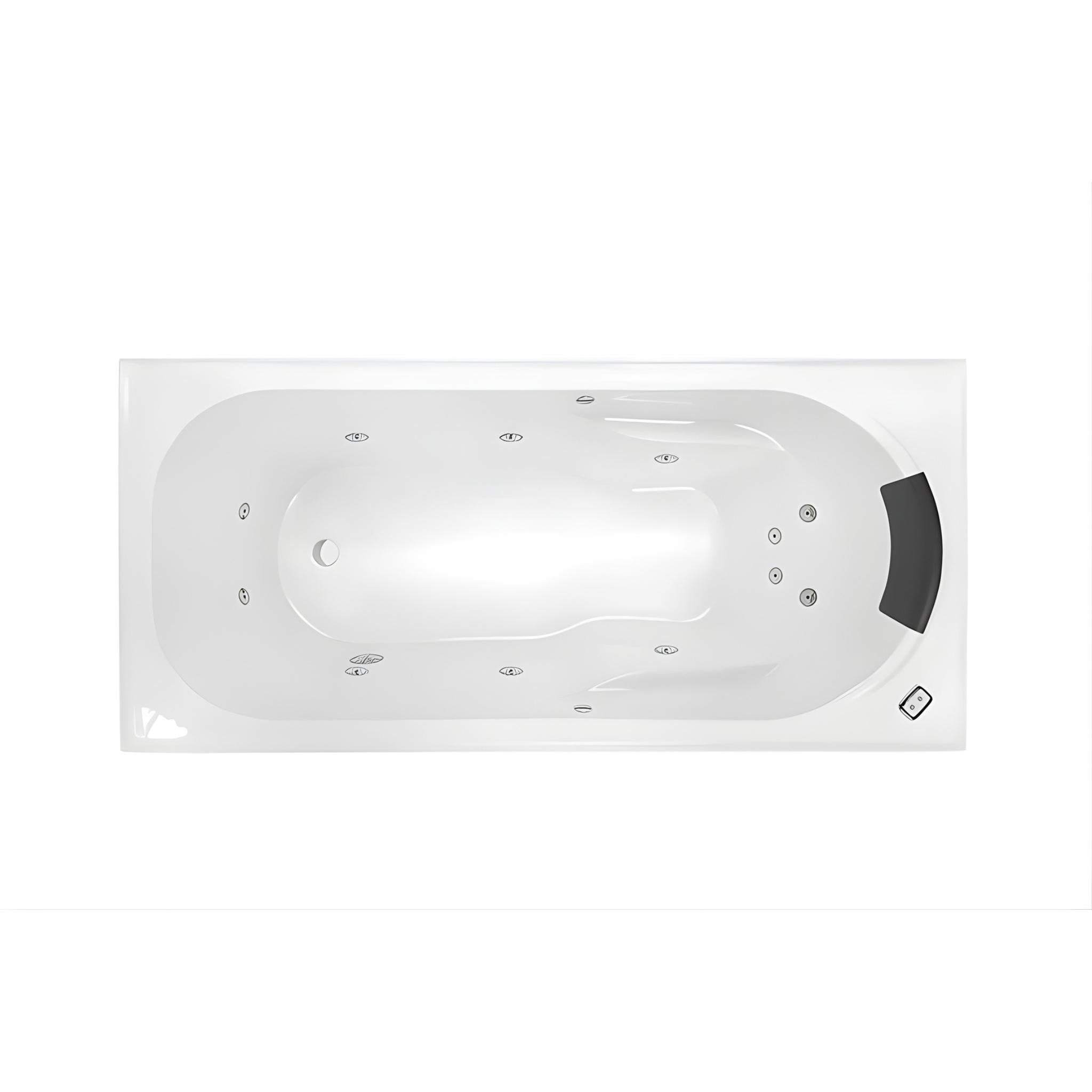 DECINA MODENA INSET CONTOUR SPA BATH GLOSS WHITE (AVAILABLE IN 1515MM, 1635MM AND 1785MM) WITH 12-JETS