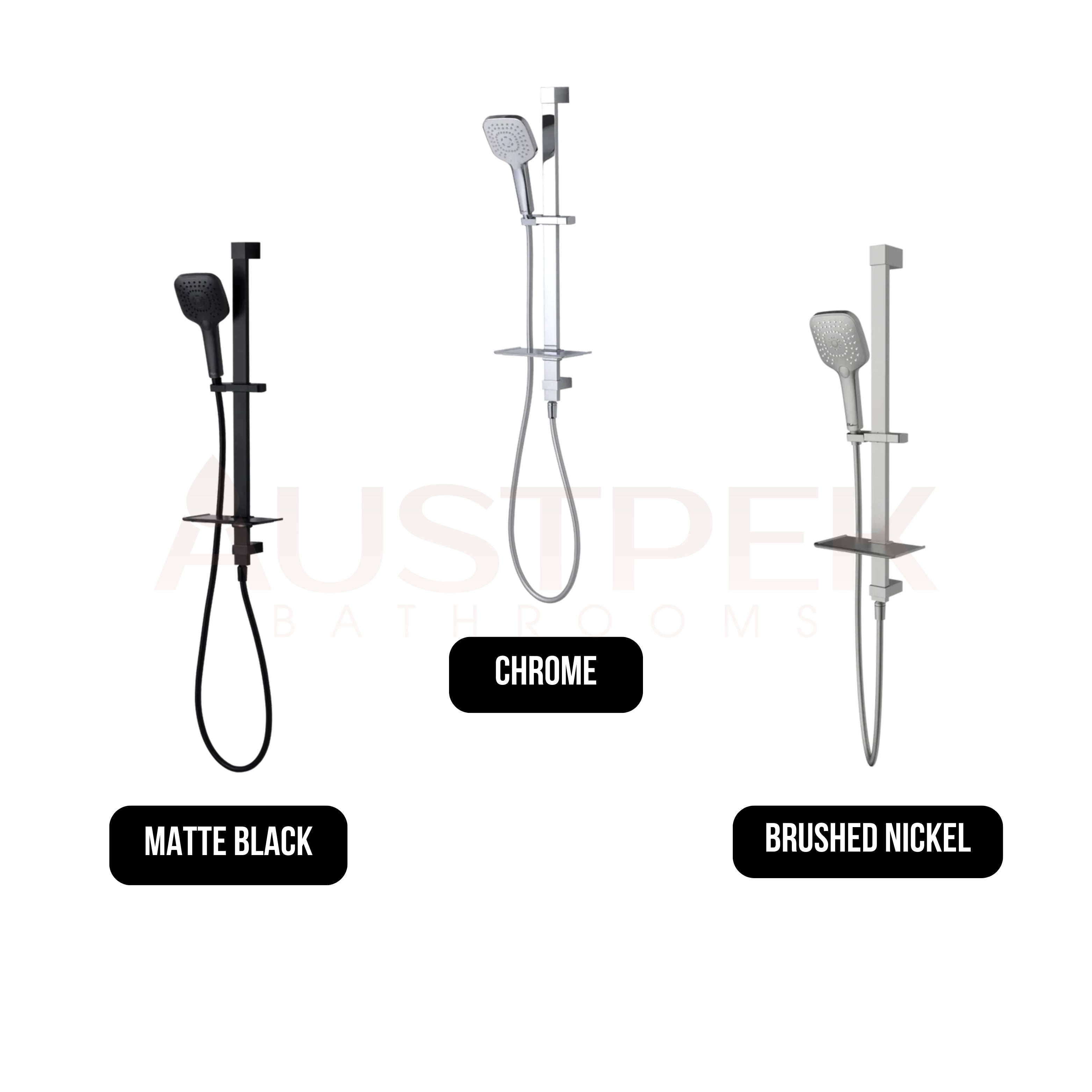 OLIVERI MONACO HAND SHOWER WITH RAIL MATTE BLACK