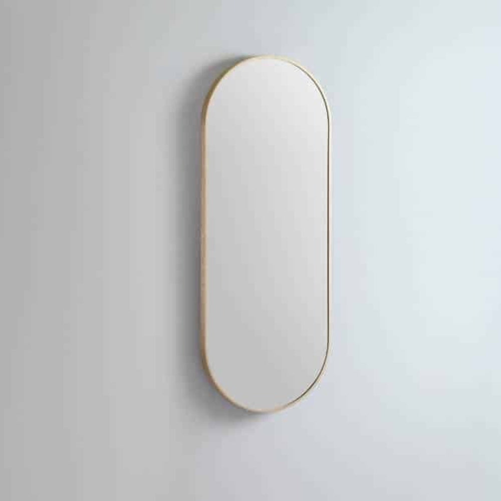 REMER MODERN OBLONG OVAL FRAMED MIRROR WITH PORTABLE MAGNIFIER CUSTOM COLOURS 460X1210MM