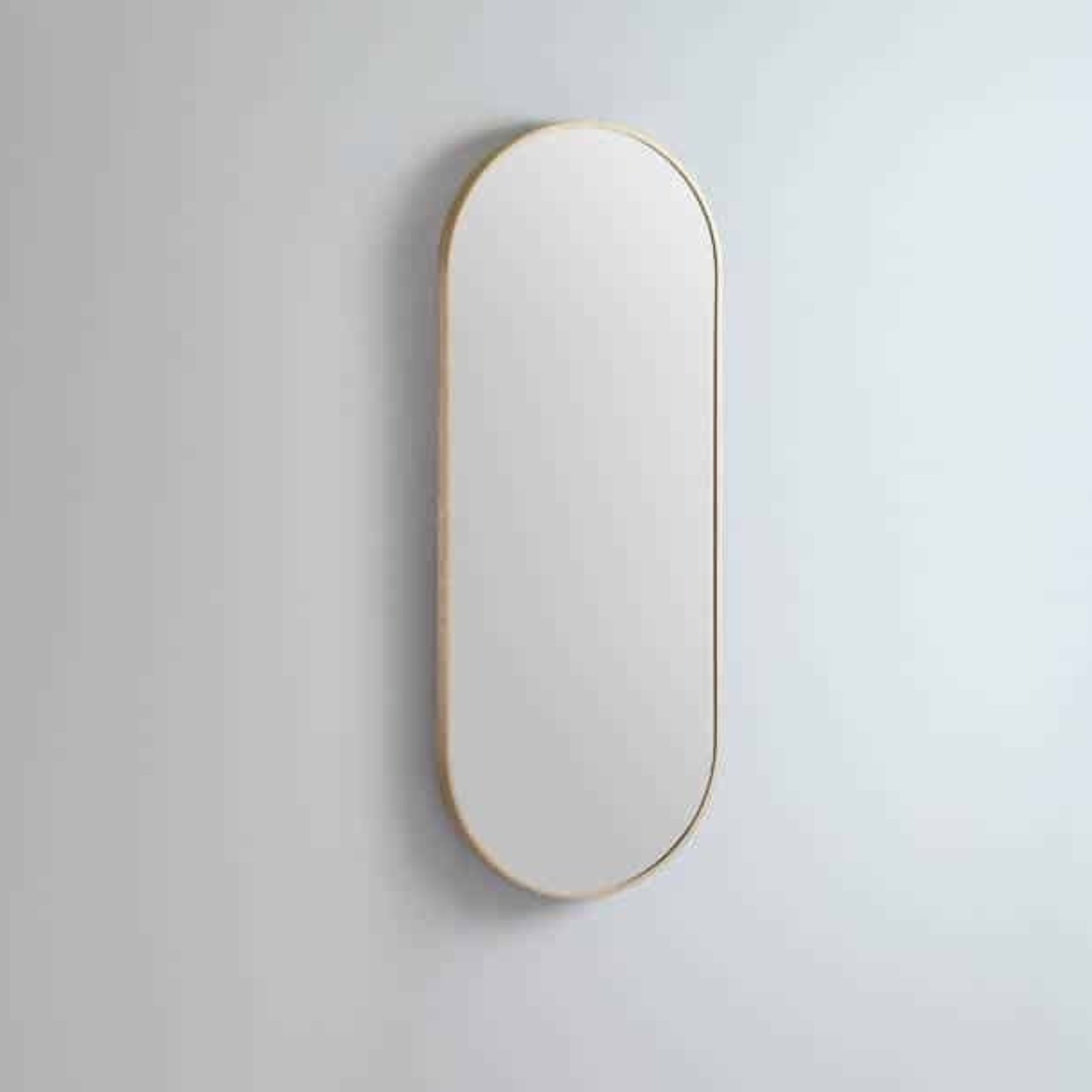 REMER MODERN OBLONG OVAL FRAMED MIRROR WITH PORTABLE MAGNIFIER CUSTOM COLOURS 460X1210MM