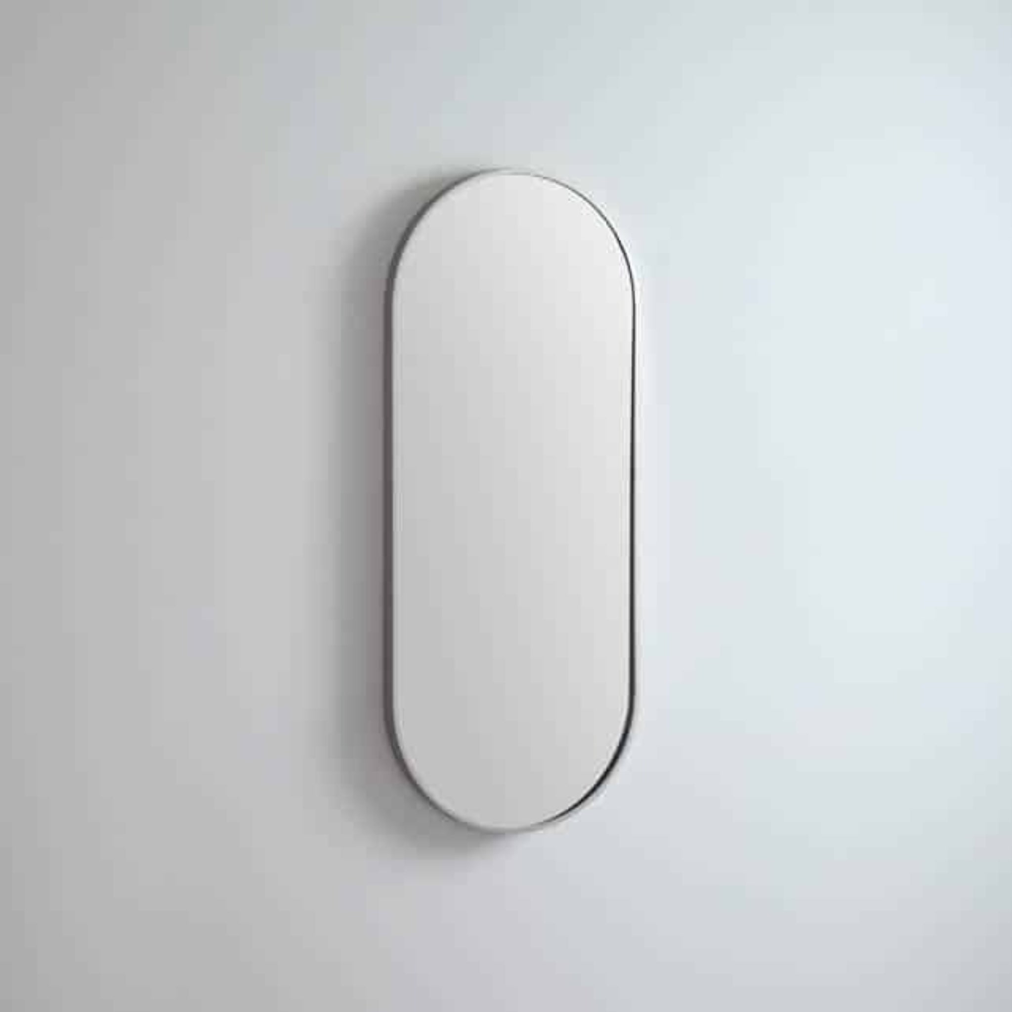 REMER MODERN OBLONG OVAL FRAMED MIRROR WITH PORTABLE MAGNIFIER CUSTOM COLOURS 460X1210MM
