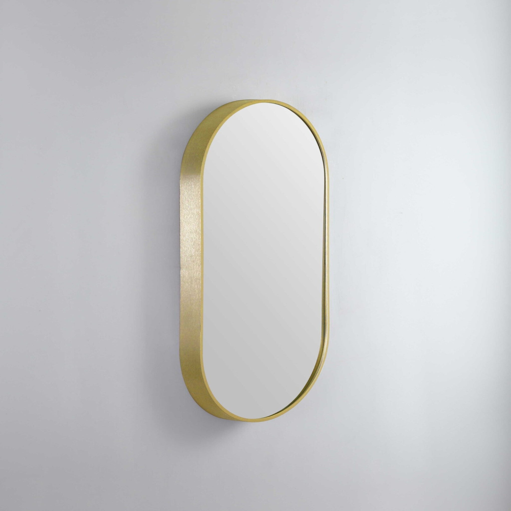 REMER MODERN OBLONG OVAL FRAMED MIRROR WITH PORTABLE MAGNIFIER CUSTOM COLOURS 460X910MM