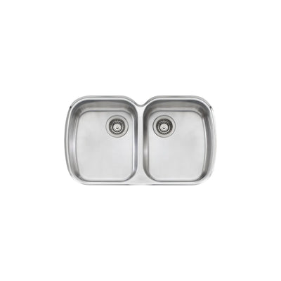 OLIVERI MONET DOUBLE BOWL UNDERMOUNT ALFRESCO AND KITCHEN SINK STAINLESS STEEL 820MM