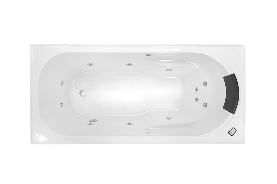 DECINA MODENA INSET CONTOUR SPA BATH GLOSS WHITE (AVAILABLE IN 1515MM, 1635MM AND 1785MM) WITH 12-JETS
