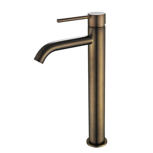 MODERN NATIONAL STAR MINI HIGH RISE LEAD FREE TALL BASIN MIXER 308MM ANTIQUE BRASS