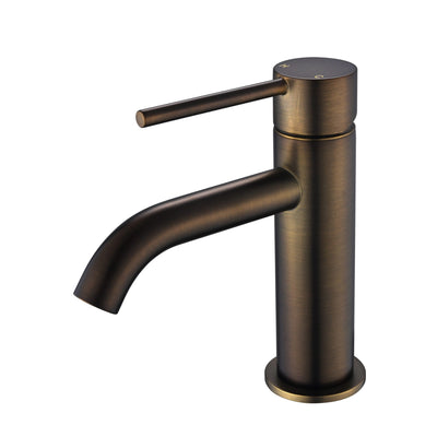 MODERN NATIONAL STAR MINI LEAD FREE BASIN MIXER 158MM ANTIQUE BRASS