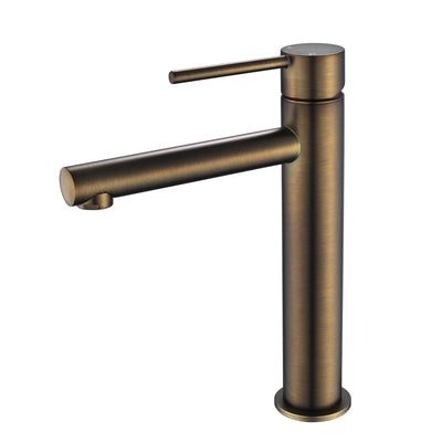 MODERN NATIONAL STAR MINI LEAD FREE MID RISE TALL BASIN MIXER 233MM ANTIQUE BRASS