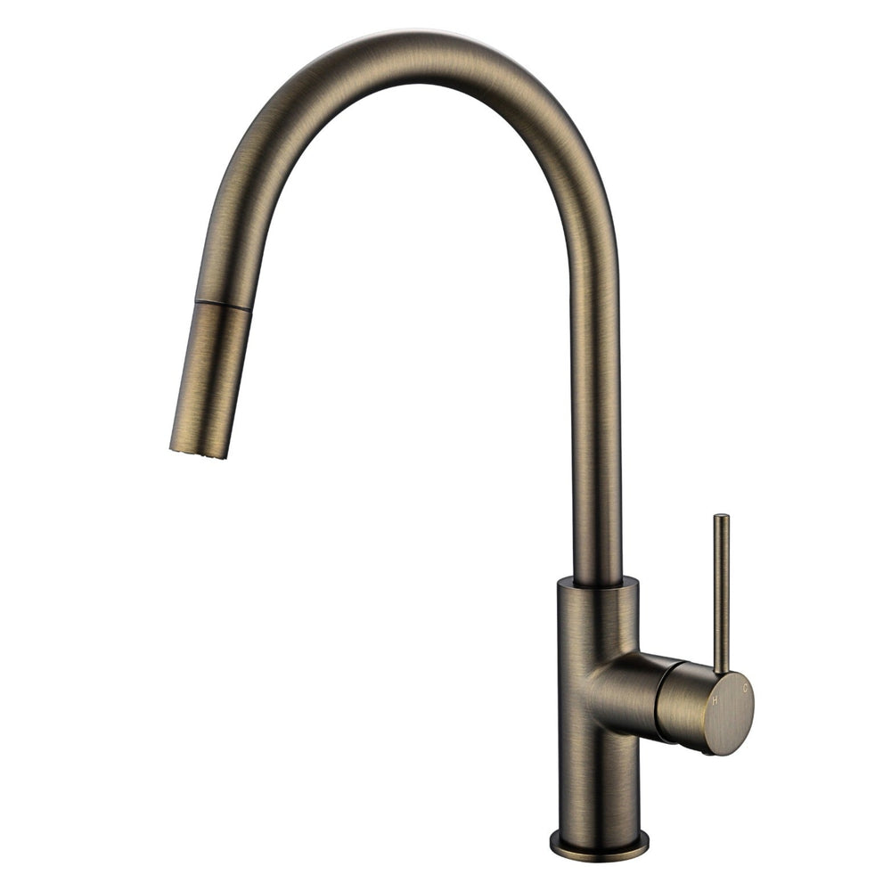 MODERN NATIONAL STAR MINI PULL OUT KITCHEN MIXER 393MM ANTIQUE BRASS