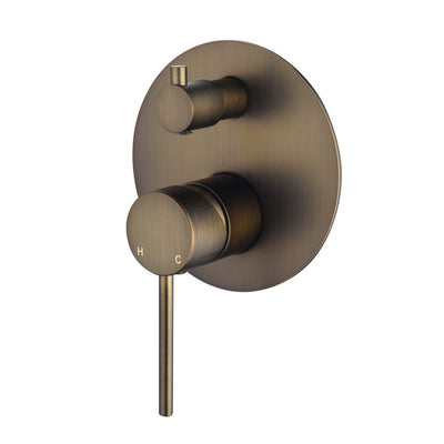 MODERN NATIONAL STAR MINI SHOWER DIVERTER MIXER 130MM ANTIQUE BRASS