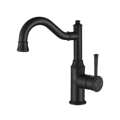 MODERN NATIONAL MONTPELLIER SHEPHERDS CROOK HIGH RISE TALL BASIN MIXER 256MM MATTE BLACK